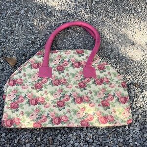Floral Pink and Cream Women's Bag